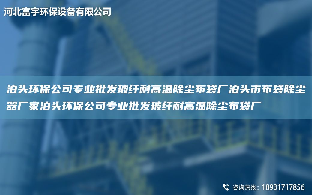泊头环保公司专业批发玻纤耐高温除尘布袋厂泊头市布袋除尘器厂家泊头环保公司专业批发玻纤耐高温除尘布袋厂