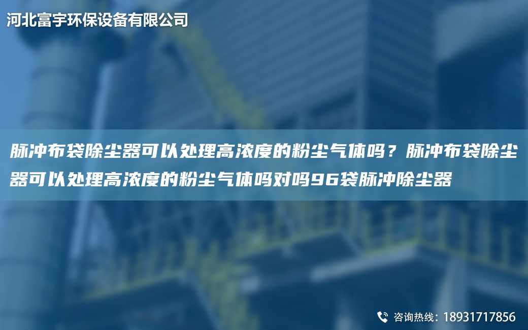 脉冲布袋除尘器可以处理高浓度的粉尘气体吗？脉冲布袋除尘器可以处理高浓度的粉尘气体吗对吗96袋脉冲除尘器