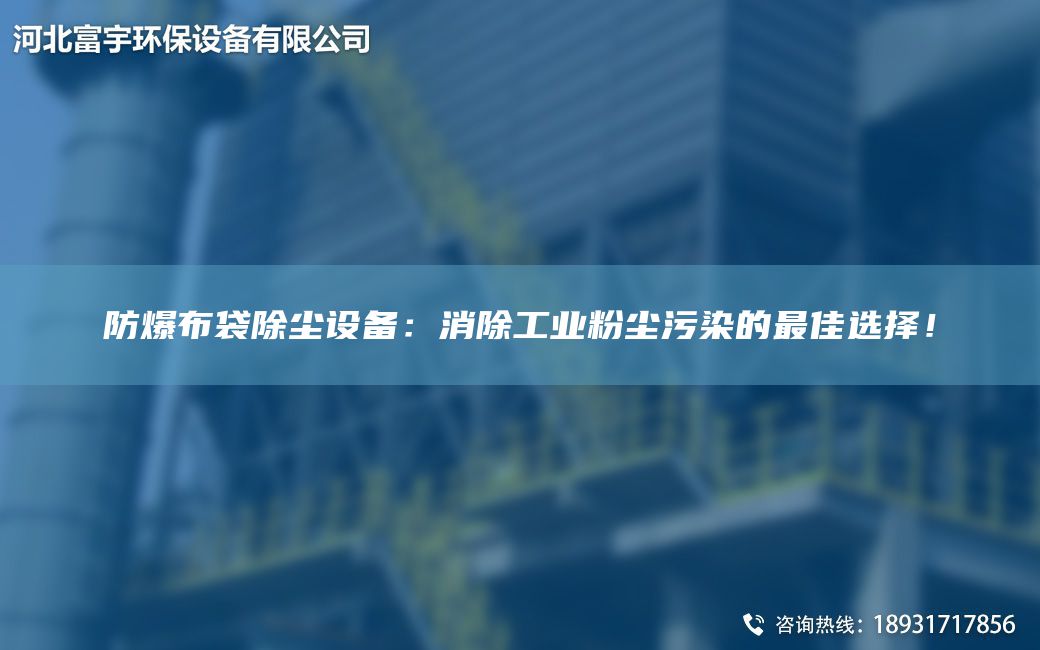 防爆布袋除尘设备：消除工业粉尘污染的Z佳选择！