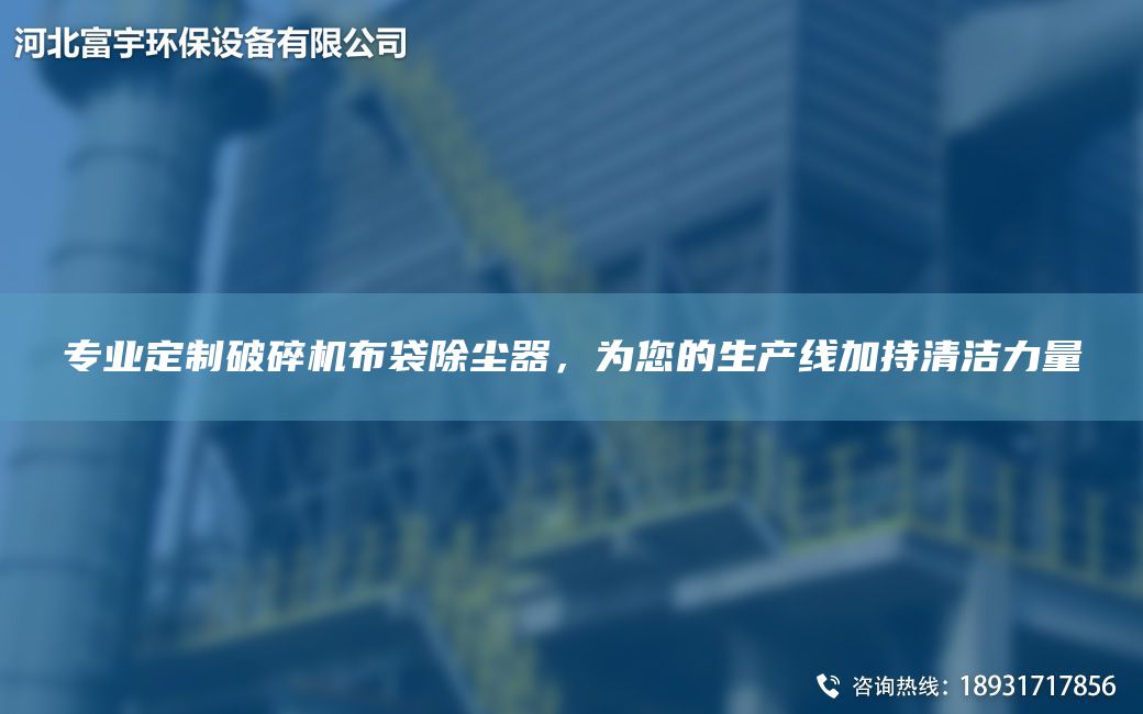 专业定制破碎机布袋除尘器，为您的SCX加持清洁力量