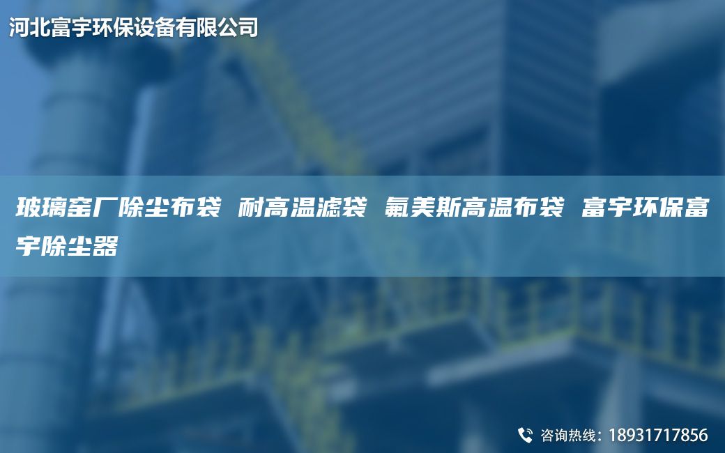 玻璃窑厂除尘布袋 耐高温滤袋 氟美斯高温布袋 富宇环保富宇除尘器