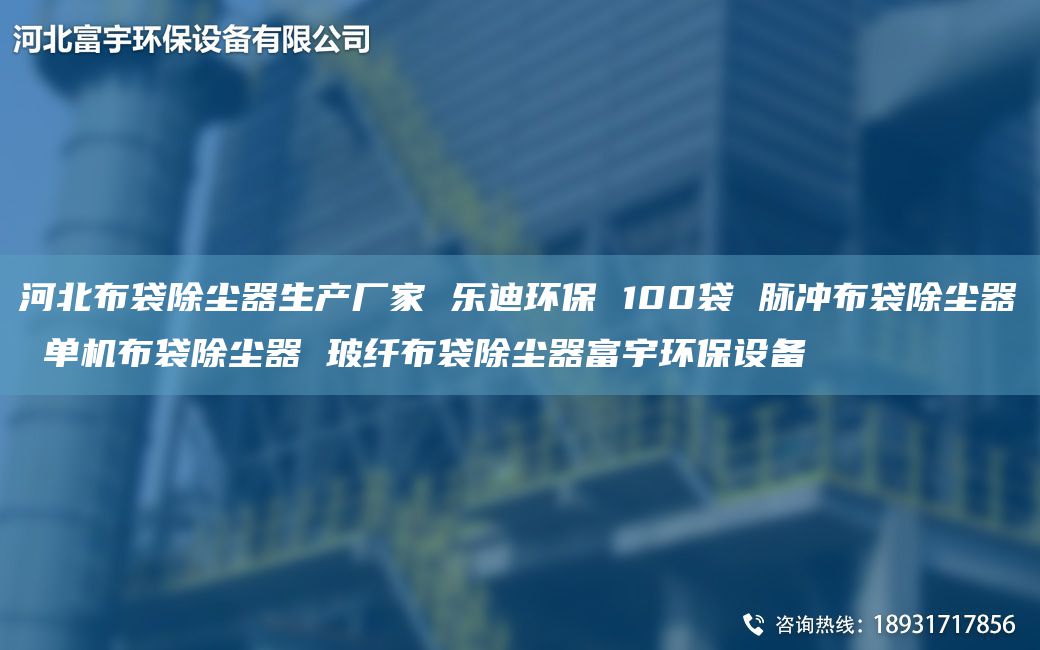 河北布袋除尘器生产厂家 乐迪环保 100袋 脉冲布袋除尘器 单机布袋除尘器 玻纤布袋除尘器富宇环保设备