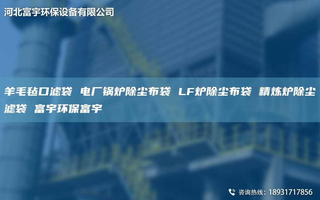 羊毛毡口滤袋 电厂锅炉除尘布袋 LF炉除尘布袋 精炼炉除尘滤袋 富宇环保富宇