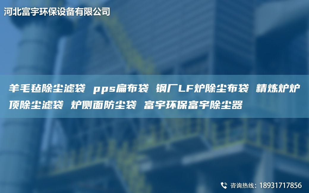 羊毛毡除尘滤袋 pps扁布袋 钢厂LF炉除尘布袋 精炼炉炉顶除尘滤袋 炉侧面防尘袋 富宇环保富宇除尘器