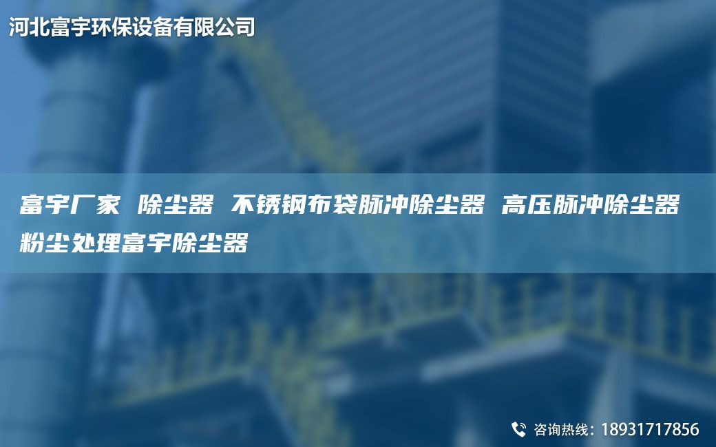 富宇厂家 除尘器 不锈钢布袋脉冲除尘器 高压脉冲除尘器 粉尘处理富宇除尘器