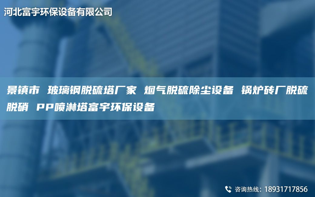 景镇市 玻璃钢脱硫塔厂家 烟气脱硫除尘设备 锅炉砖厂脱硫脱硝 PP喷淋塔富宇环保设备