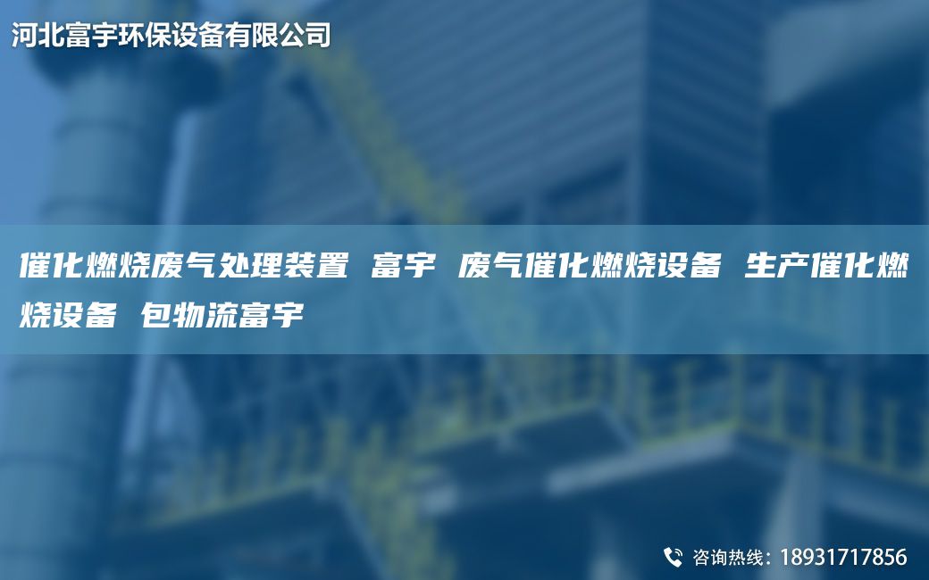 催化燃烧废气处理装置 富宇 废气催化燃烧设备 生产催化燃烧设备 包物流富宇
