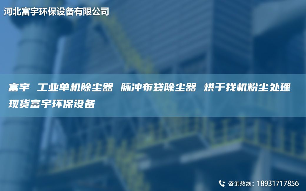 富宇 工业单机除尘器 脉冲布袋除尘器 烘干找机粉尘处理 现货富宇环保设备