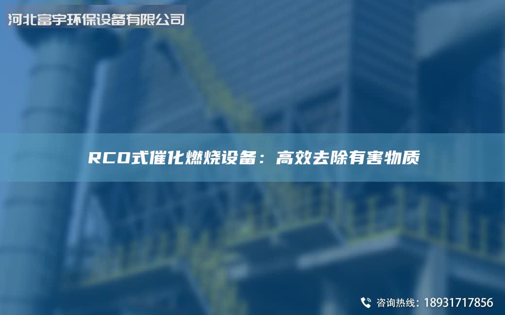 RCO式催化燃烧设备：高效去除有害物质